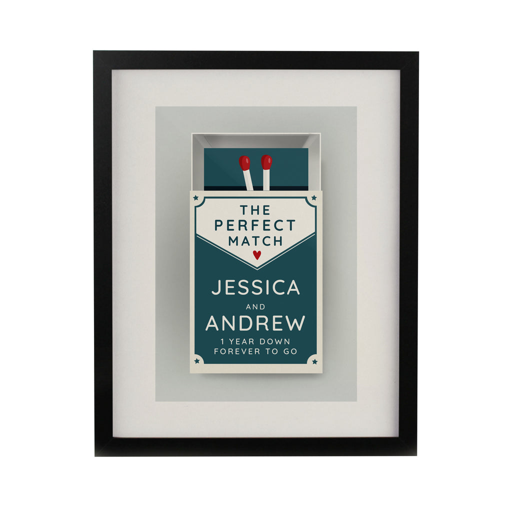 Personalised Perfect Match Black Poster Frame | Framed Prints | Wedding Gift