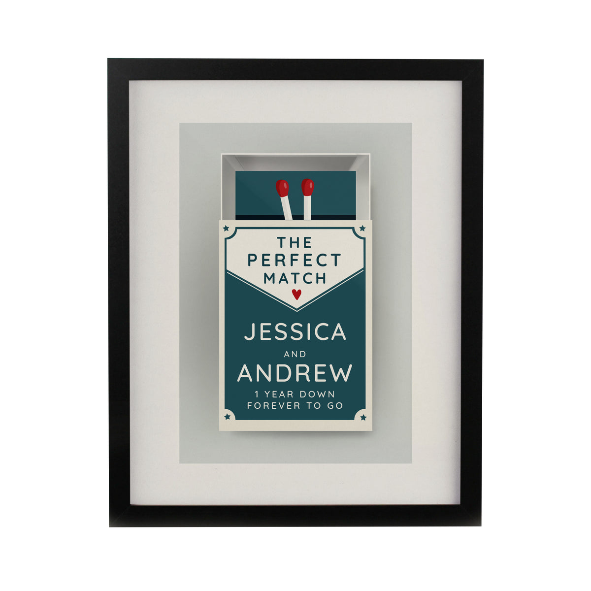 Personalised Perfect Match Black Poster Frame | Framed Prints | Wedding Gift