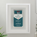 Personalised Perfect Match White Poster Frame for Wedding