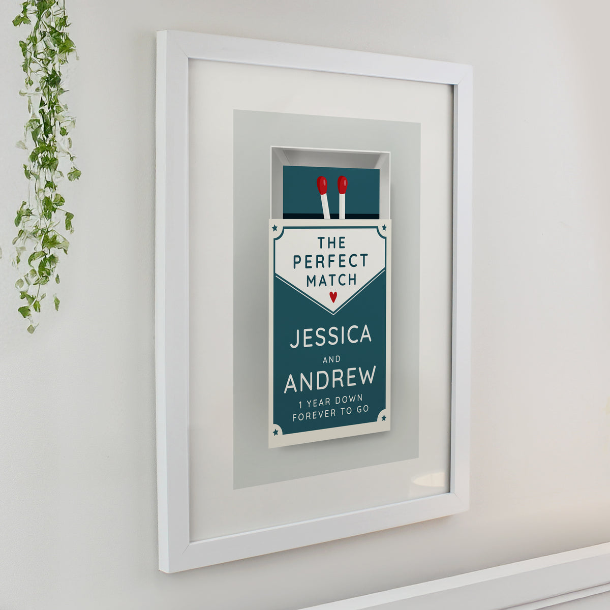 Personalised Perfect Match White Poster Frame for Wedding
