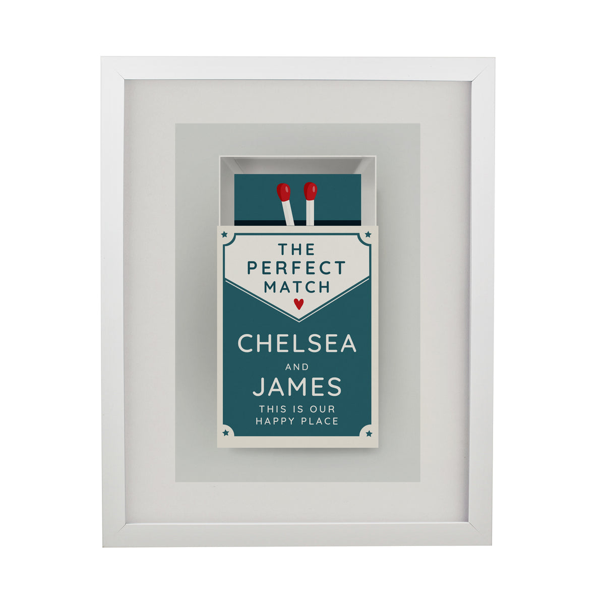 Personalised Perfect Match White Poster Frame for Wedding