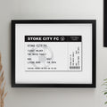 Personalised Football Ticket Black Poster Frame | Framed Prints