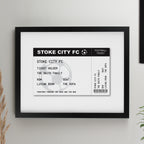 Personalised Football Ticket Black Poster Frame | Framed Prints