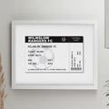Personalised Football Ticket White poster Frame | Framed Prints | Inspired Creative Gifts