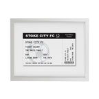 Personalised Football Ticket White poster Frame | Framed Prints | Inspired Creative Gifts
