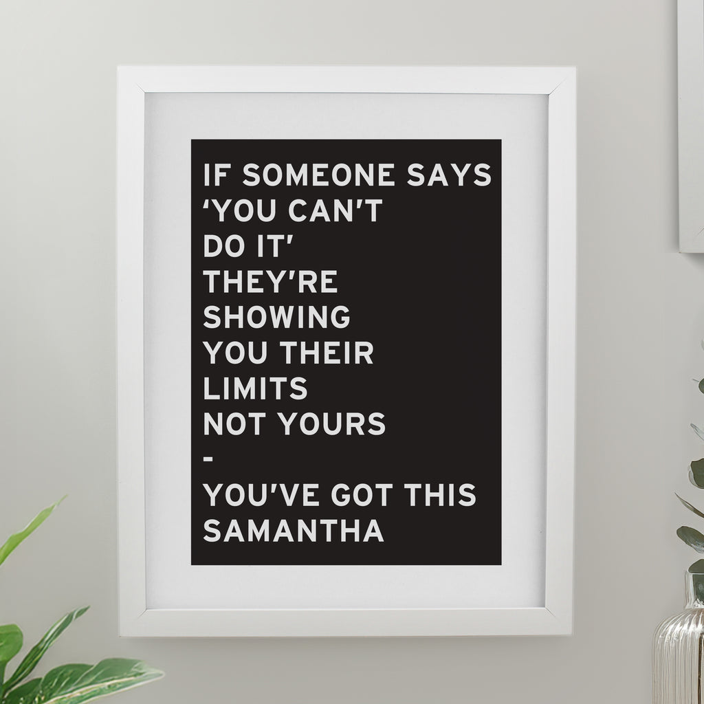 Personalised Typography White Poster Frame | Poster Frames | Inspired Creative Gifts