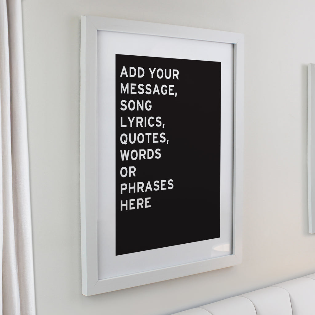 Personalised Typography White Poster Frame | Poster Frames | Inspired Creative Gifts
