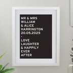 Personalised Typography White Poster Frame | Poster Frames | Inspired Creative Gifts
