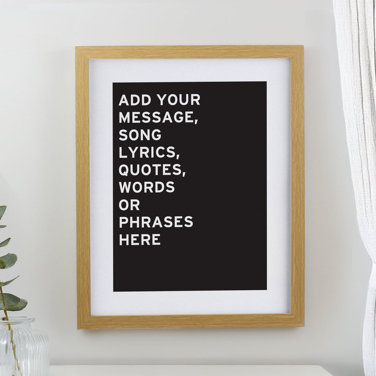 Personalised Typography Oak Poster Frame | Framed Prints | Inspired Creative Gifts