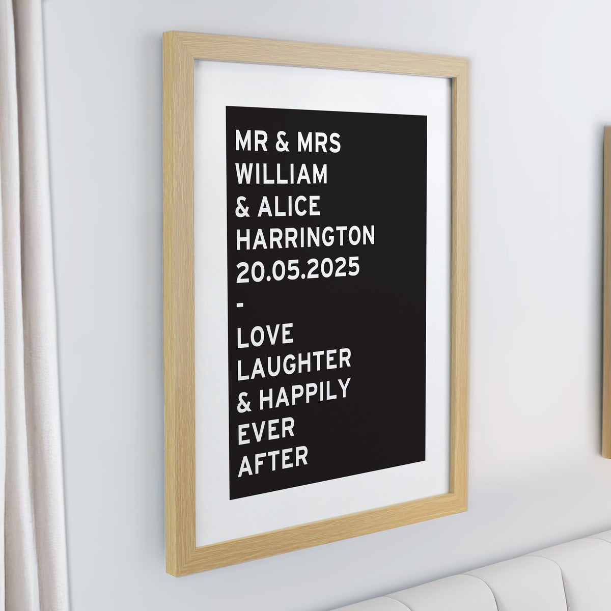 Personalised Typography Oak Poster Frame | Framed Prints | Inspired Creative Gifts