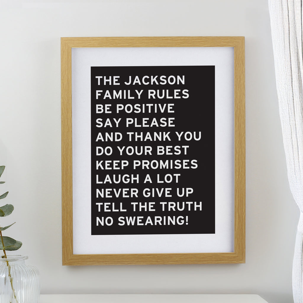 Personalised Typography Oak Poster Frame | Framed Prints | Inspired Creative Gifts