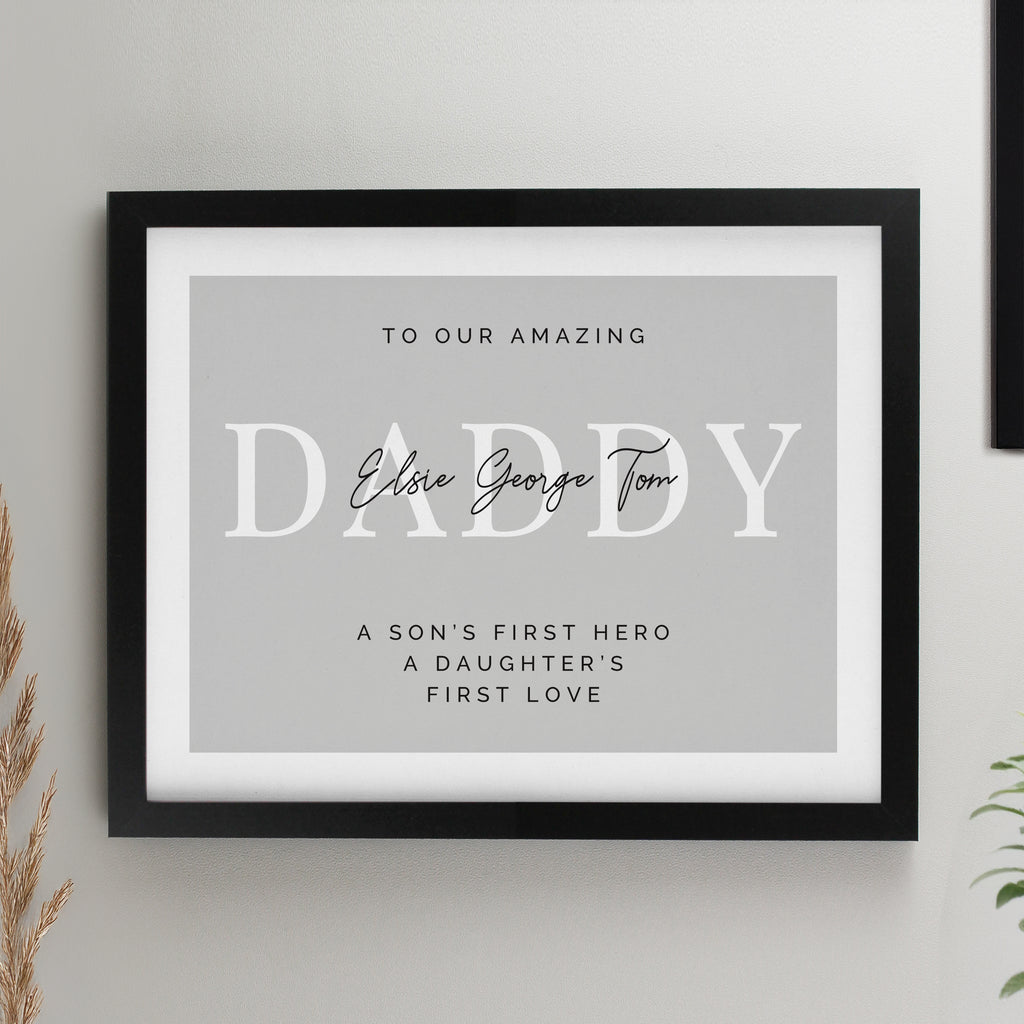 Personalised Free Text Black Poster Frame for Father's Day