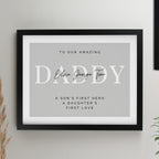 Personalised Free Text Black Poster Frame for Father's Day