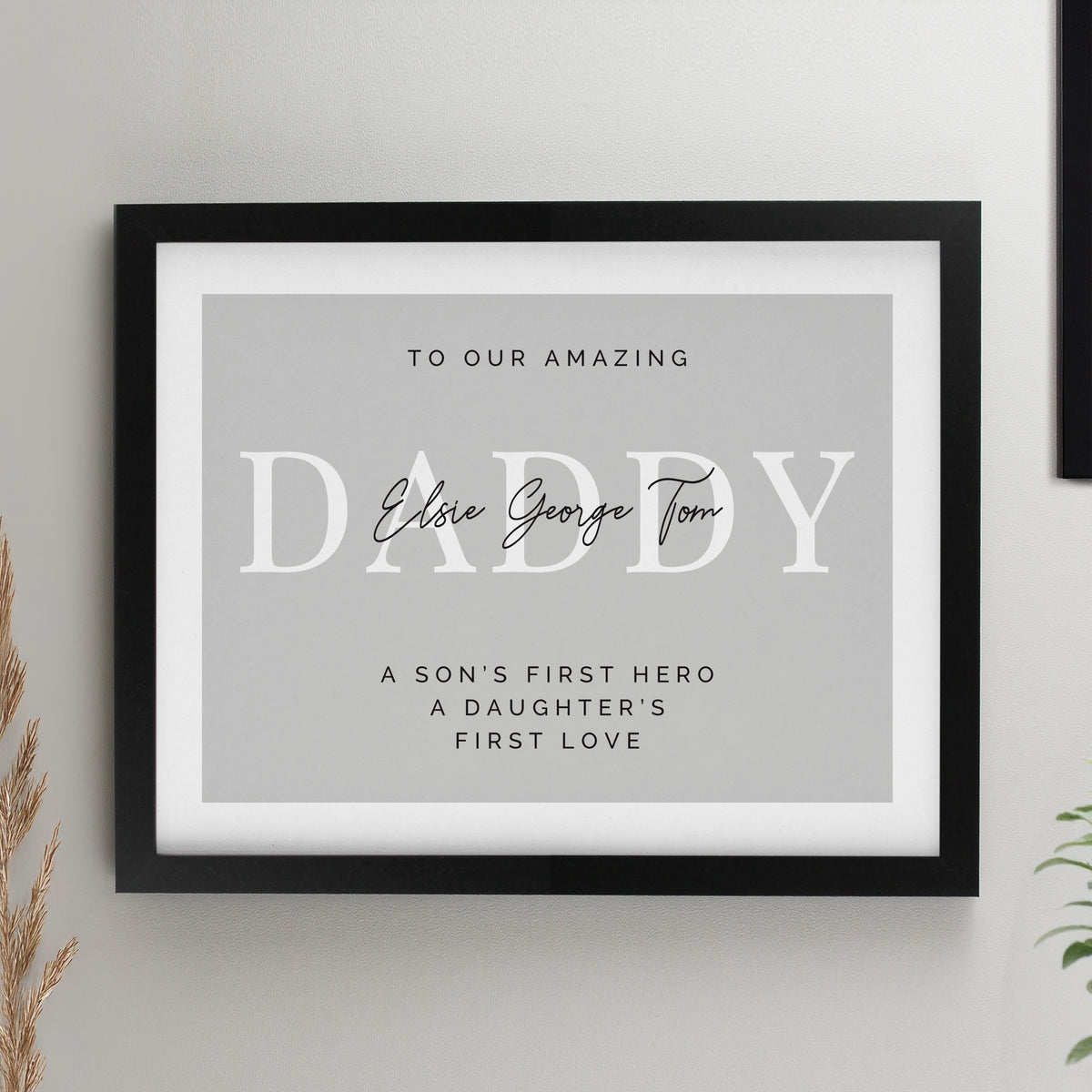 Personalised Free Text Black Poster Frame for Father's Day