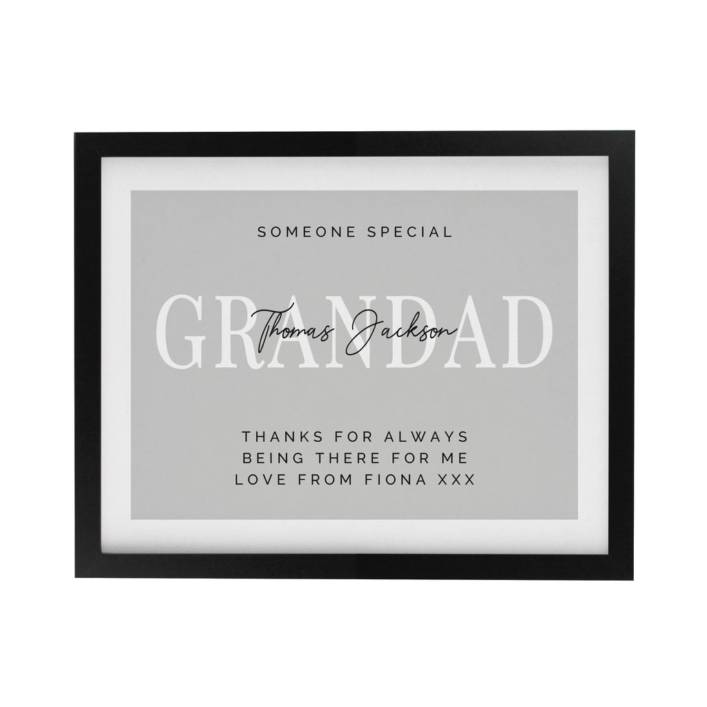 Personalised Free Text Black Poster Frame for Father's Day