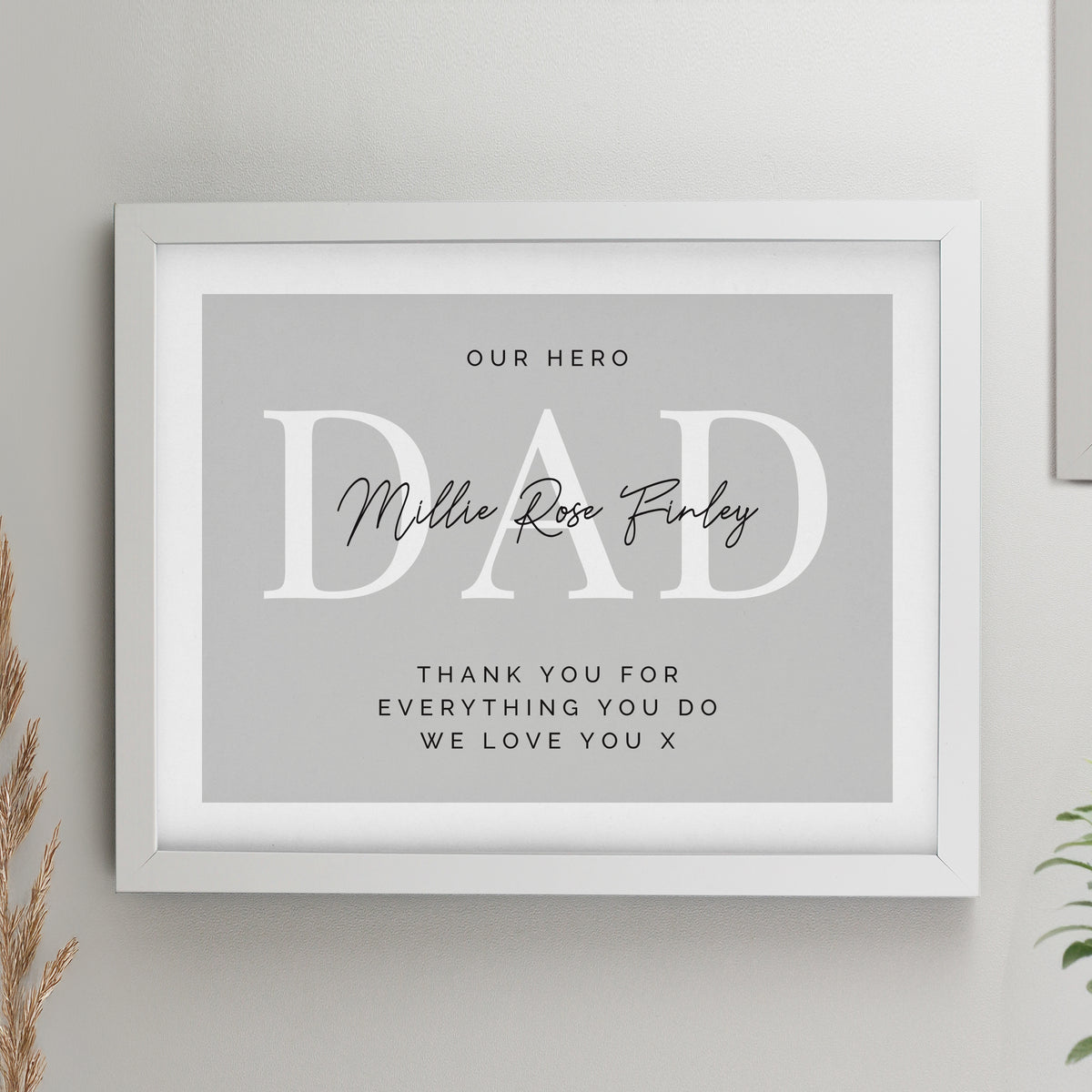 Personalised Free Text White Poster Frame | Poster Frames | Inspired Creative Gifts