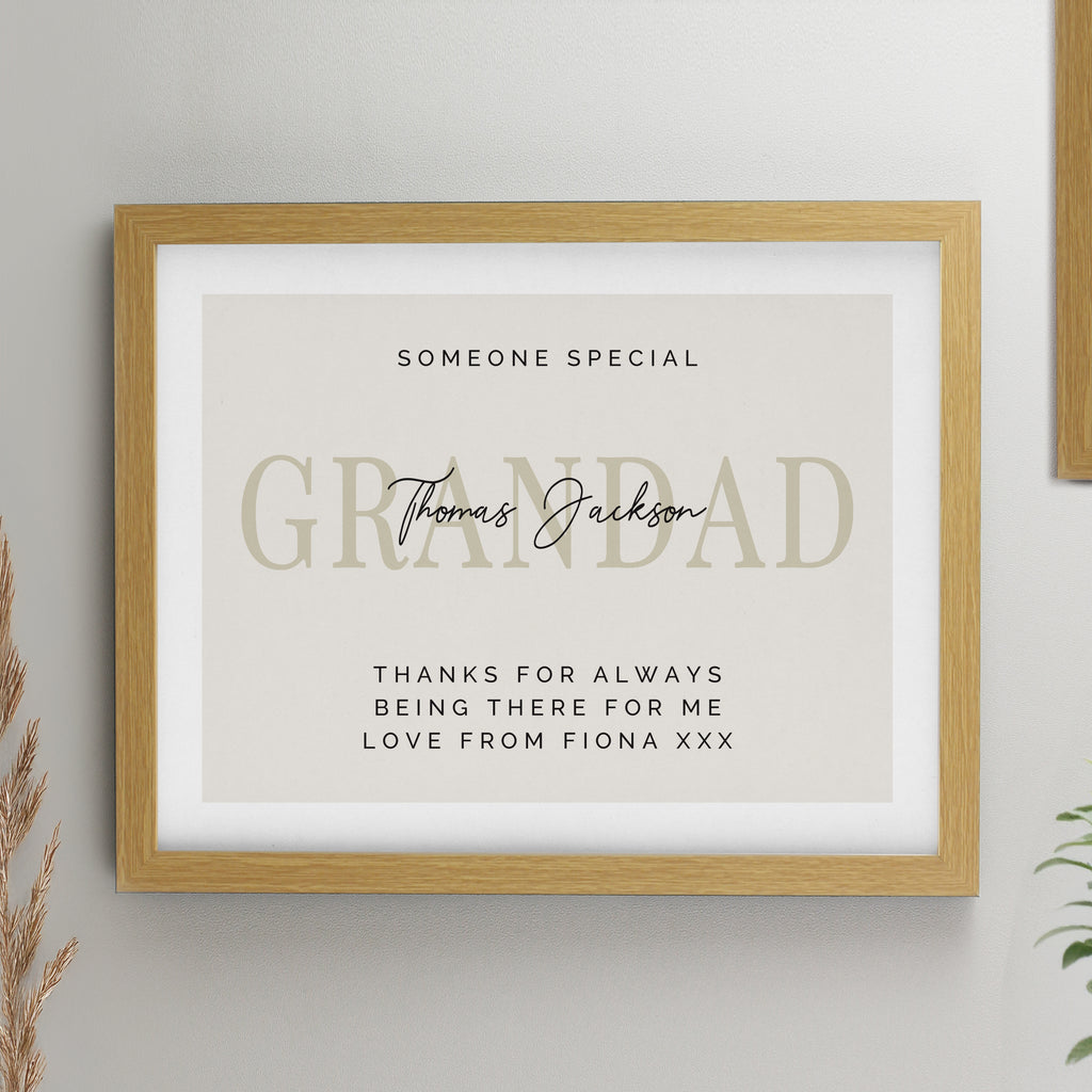 Personalised Free Text Oak Poster Frame | Poster Frames | Inspired Creative Gifts
