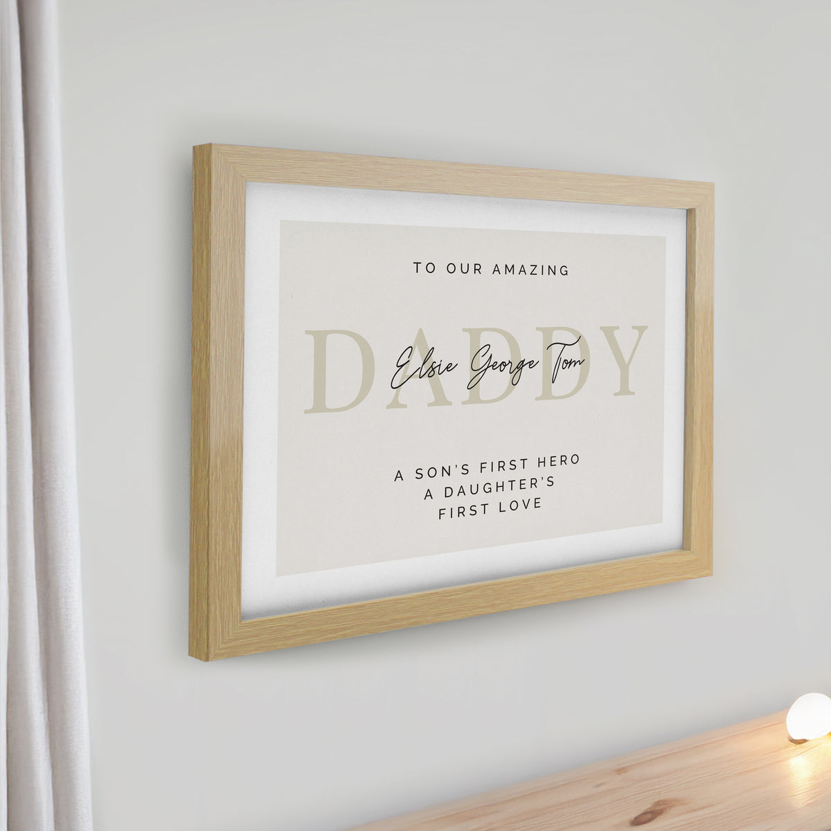 Personalised Free Text Oak Poster Frame | Poster Frames | Inspired Creative Gifts