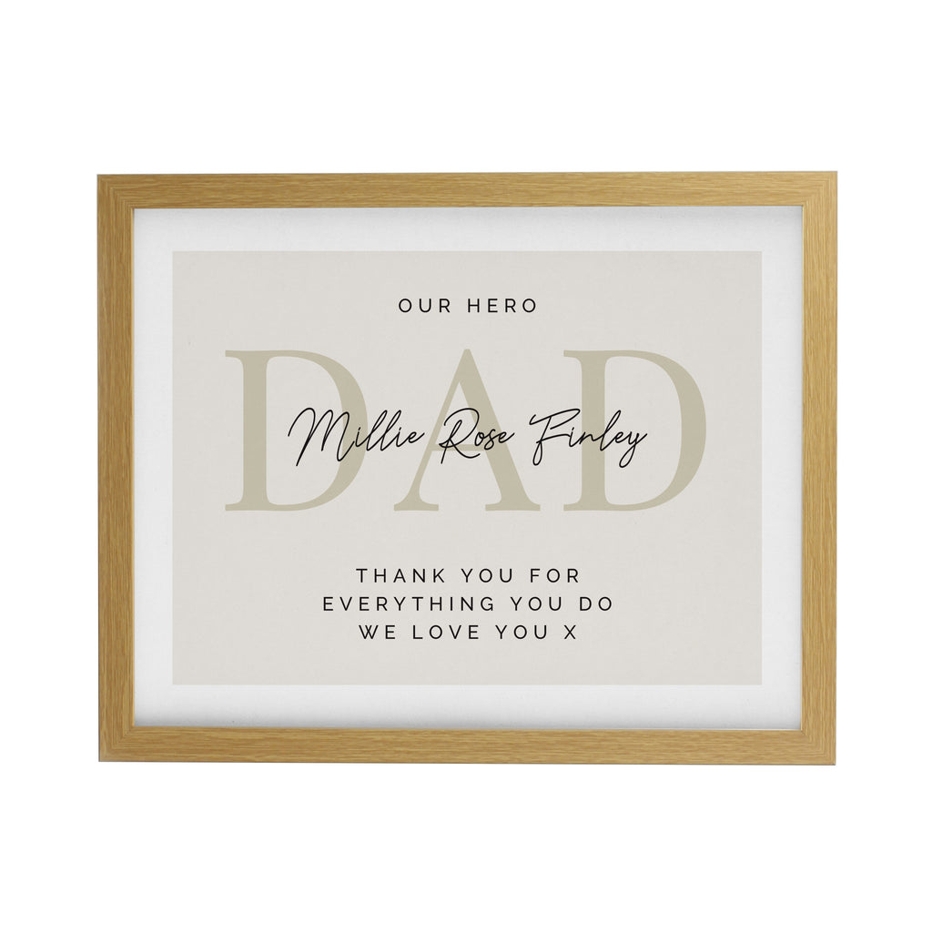 Personalised Free Text Oak Poster Frame | Poster Frames | Inspired Creative Gifts