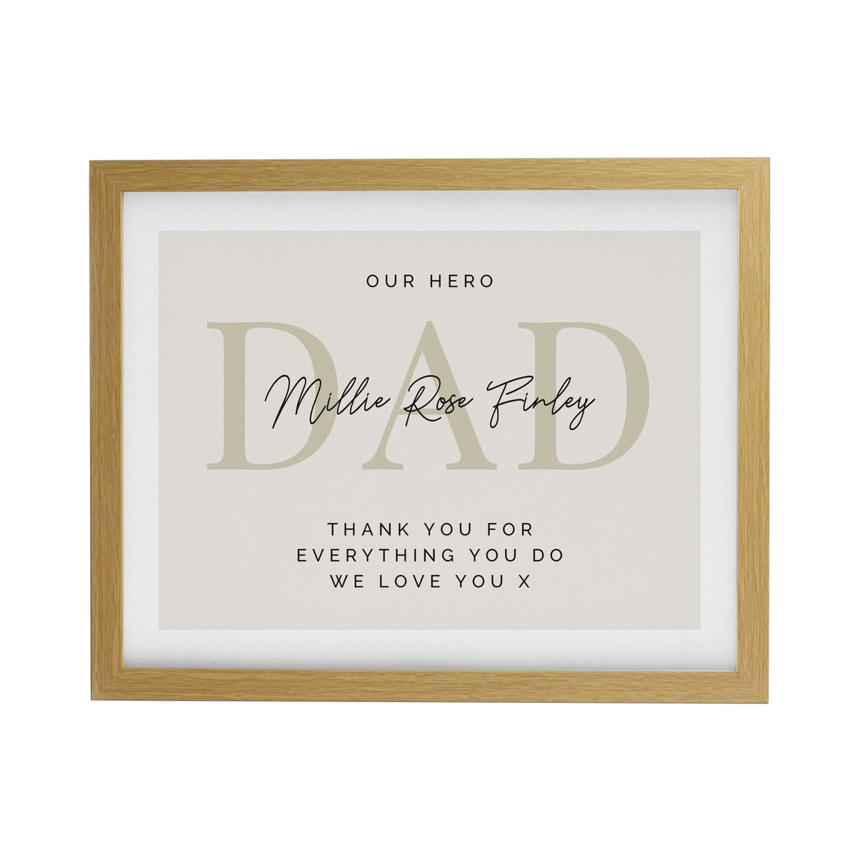 Personalised Free Text Oak Poster Frame | Poster Frames | Inspired Creative Gifts