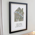 Personalised Present Day Map Home Black Poster Frame | Poster Frames | Wedding Gift
