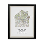 Personalised Present Day Map Home Black Poster Frame | Poster Frames | Wedding Gift