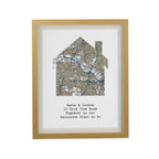 Personalised Present Day Map Home Oak Poster Frame | Framed Prints