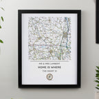 Personalised Present Day Map Compass Black Poster Frame | Framed Prints | Inspired Creative Gifts