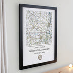 Personalised Present Day Map Compass Black Poster Frame | Framed Prints | Inspired Creative Gifts