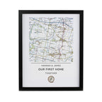 Personalised Present Day Map Compass Black Poster Frame | Framed Prints | Inspired Creative Gifts