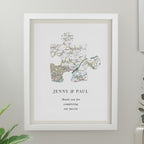 Personalised Present Day Map Puzzle Piece White Poster Frame | Poster Frames