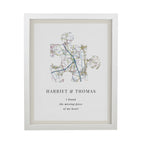 Personalised Present Day Map Puzzle Piece White Poster Frame | Poster Frames