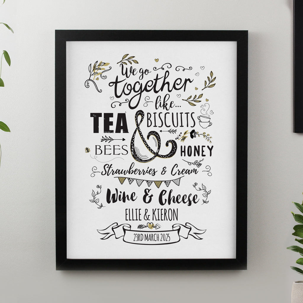 Personalised We go Together Black Poster Frame | Poster Frames | Inspired Creative Gifts