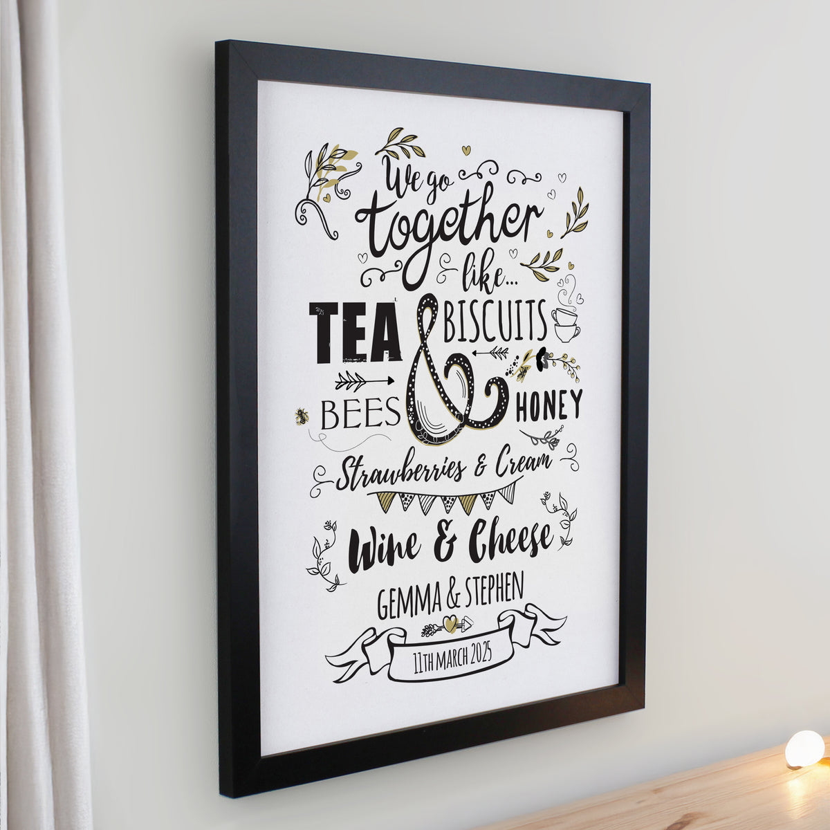 Personalised We go Together Black Poster Frame | Poster Frames | Inspired Creative Gifts