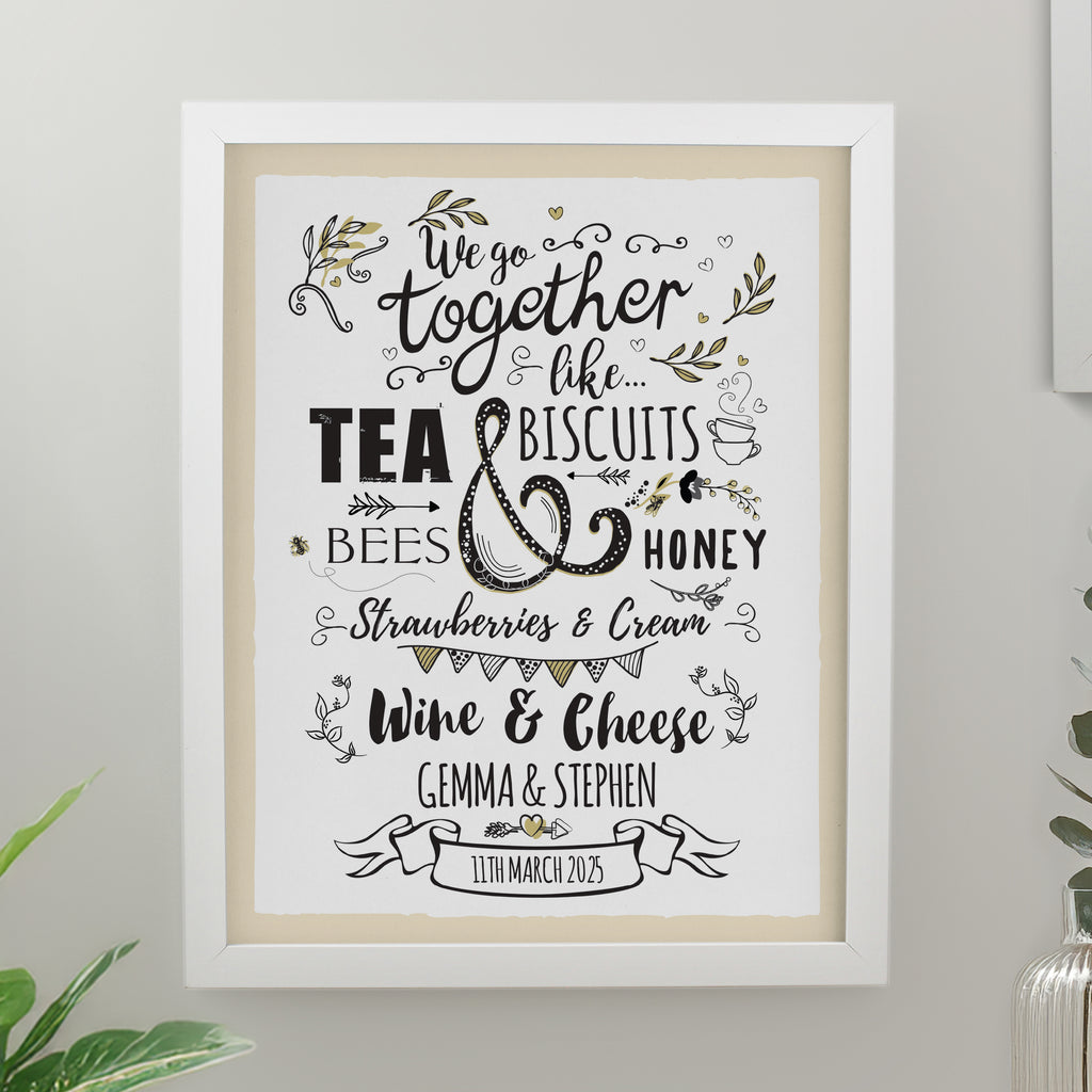Personalised We go Together White Poster Frame | Wedding Gift