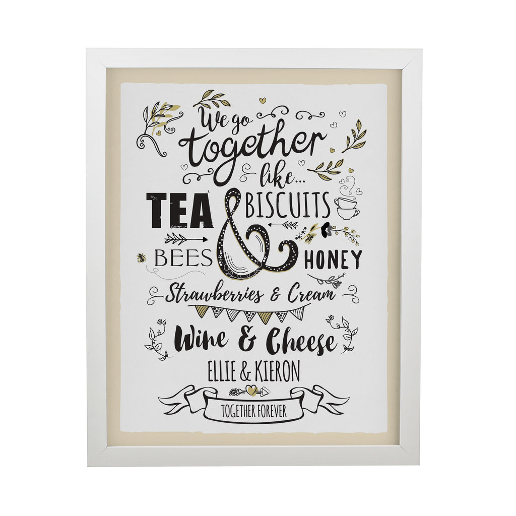 Personalised We go Together White Poster Frame | Wedding Gift