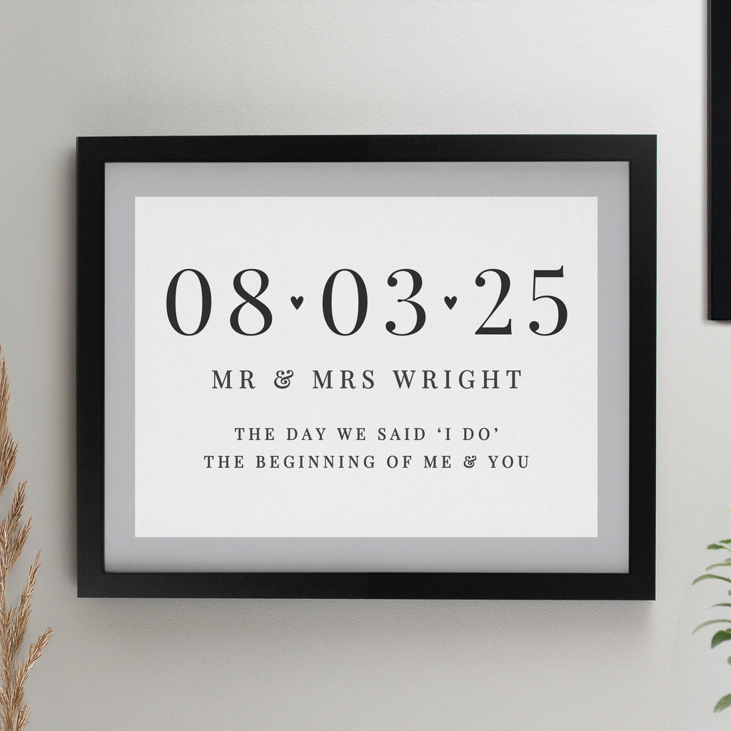 Personalised Special Date Black Poster Frame | Framed Prints