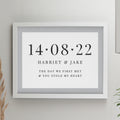 Personalised Special Date White Poster Frame | Wedding Gift