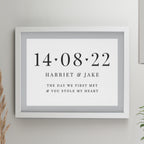 Personalised Special Date White Poster Frame | Wedding Gift