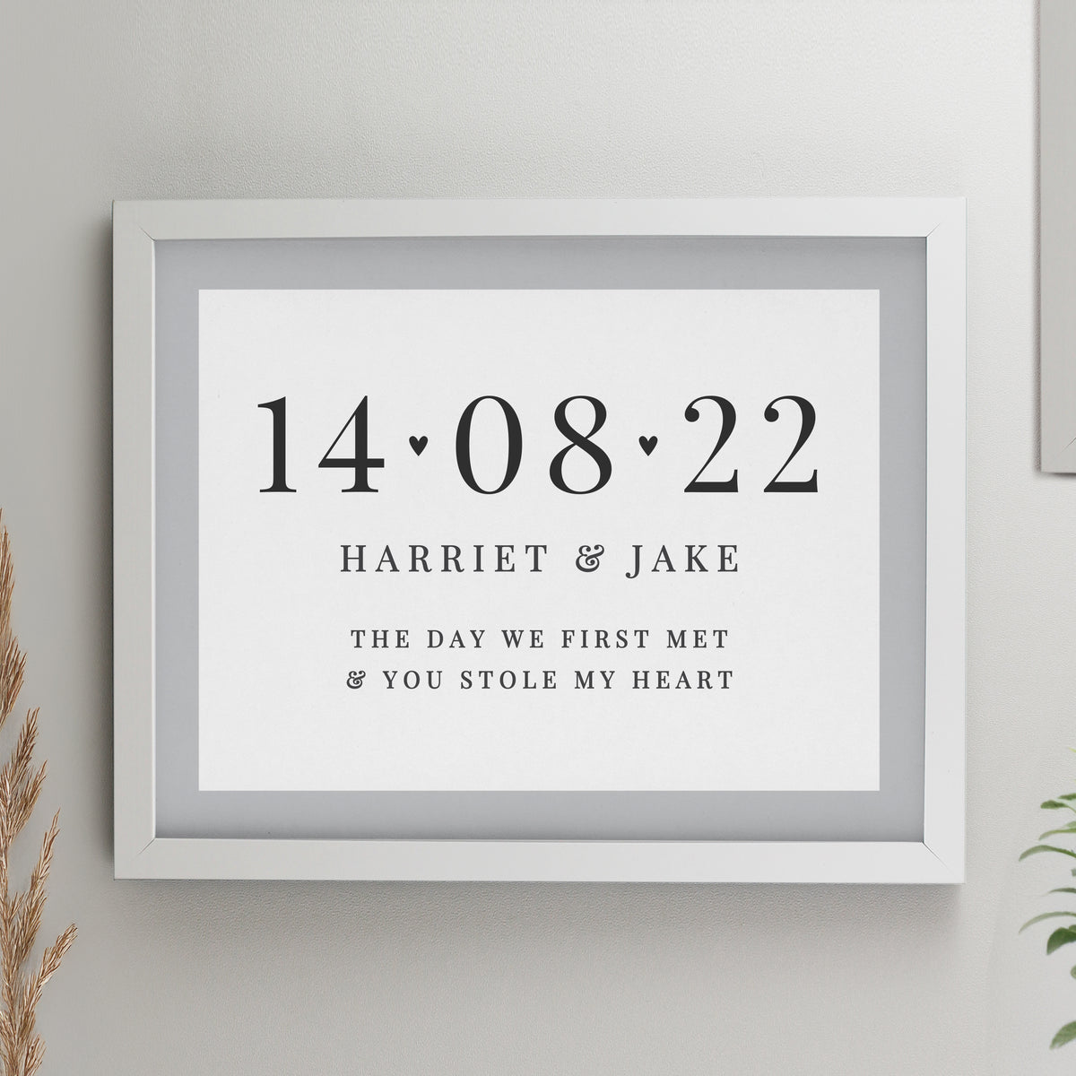 Personalised Special Date White Poster Frame | Wedding Gift