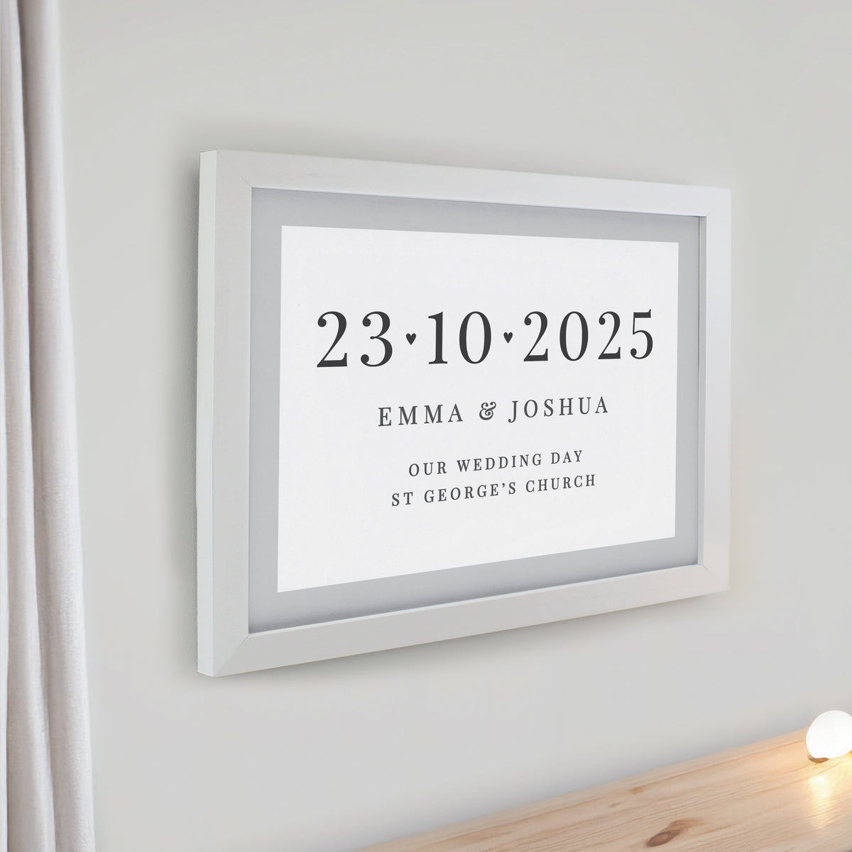 Personalised Special Date White Poster Frame | Wedding Gift