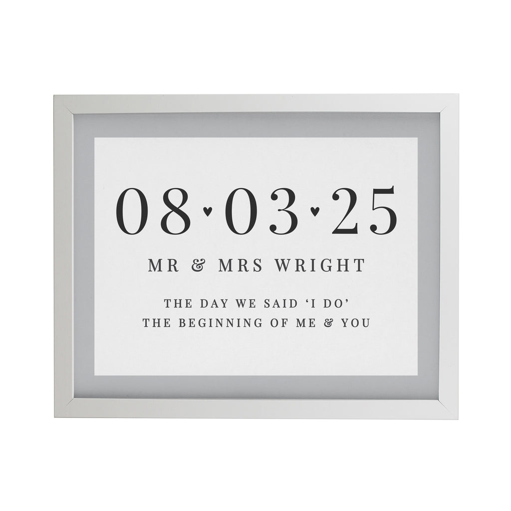 Personalised Special Date White Poster Frame | Wedding Gift