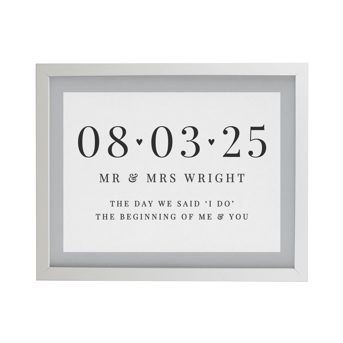 Personalised Special Date White Poster Frame | Wedding Gift