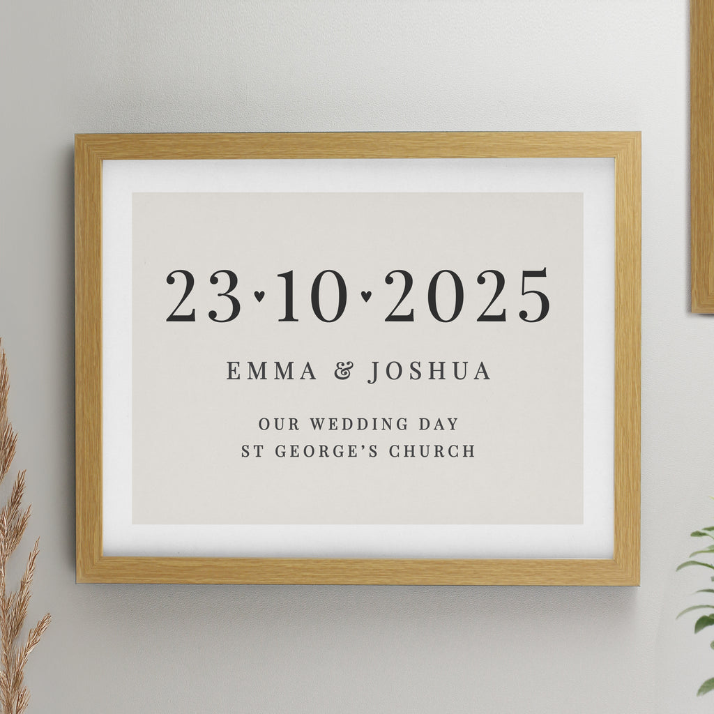 Personalised Special Date Oak Poster Frame | Poster Frames | Inspired Creative Gifts