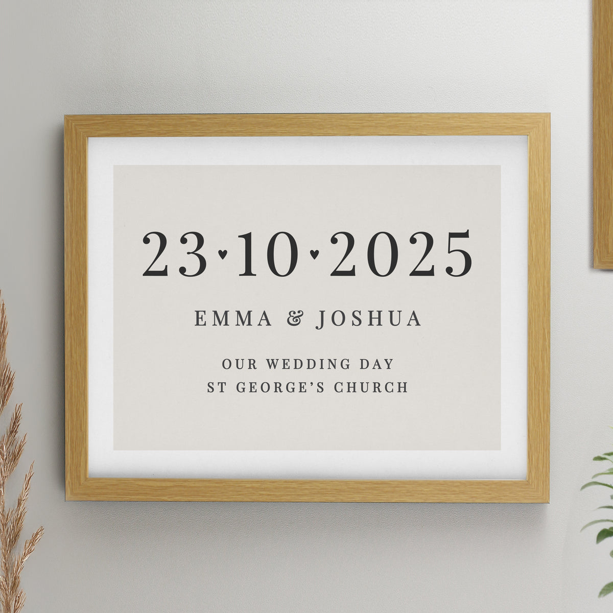 Personalised Special Date Oak Poster Frame | Poster Frames | Inspired Creative Gifts