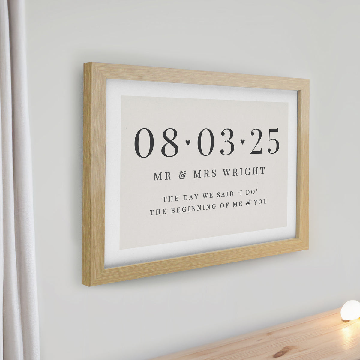 Personalised Special Date Oak Poster Frame | Poster Frames | Inspired Creative Gifts