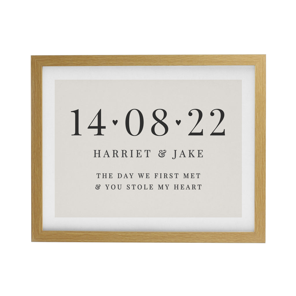 Personalised Special Date Oak Poster Frame | Poster Frames | Inspired Creative Gifts