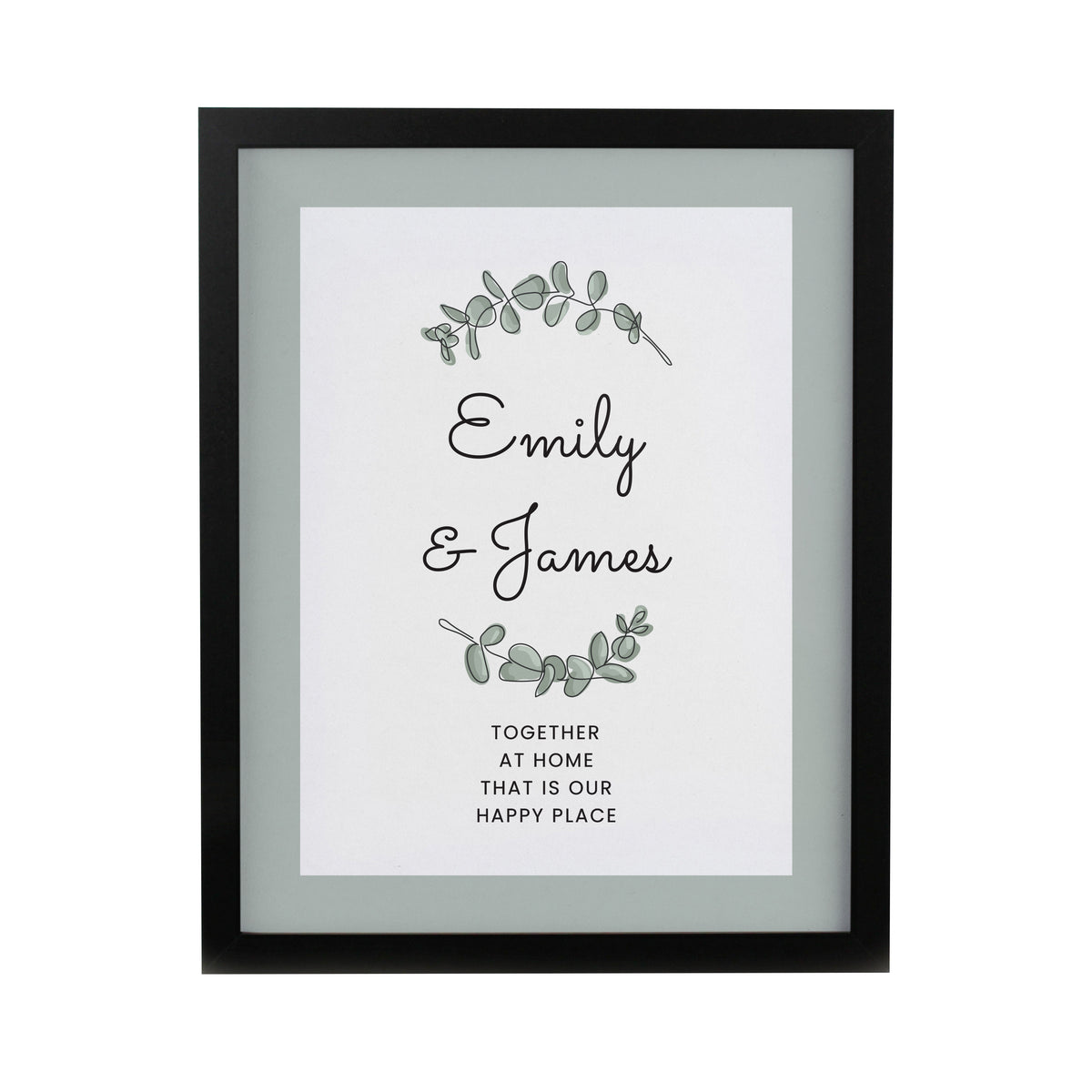 Personalised Botanical Black Poster Frame