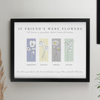 Personalised Birth Flower Family of 4 Black Framed Print | Poster Frames | Mother's Day Gift