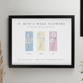Personalised Birth Flower Family of 3 Black Framed Print | Poster Frames | Inspired Creative Gifts